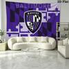 Baltimore Ravens Logo Wall Tapestry Aesthetic Wall Hanging Printed Fabric Blanket Decorative Tapestries for Bedroom Living Room Home Decor