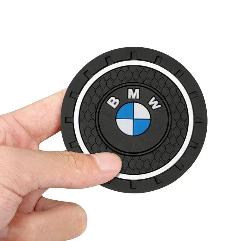 

2025 E46 x5 2Pcs Car Cup Coaster Waterproof Non-Slip Water Cup Pad Holders Car Interior Accessories For BMW E46 E90 E60 F10 F30
