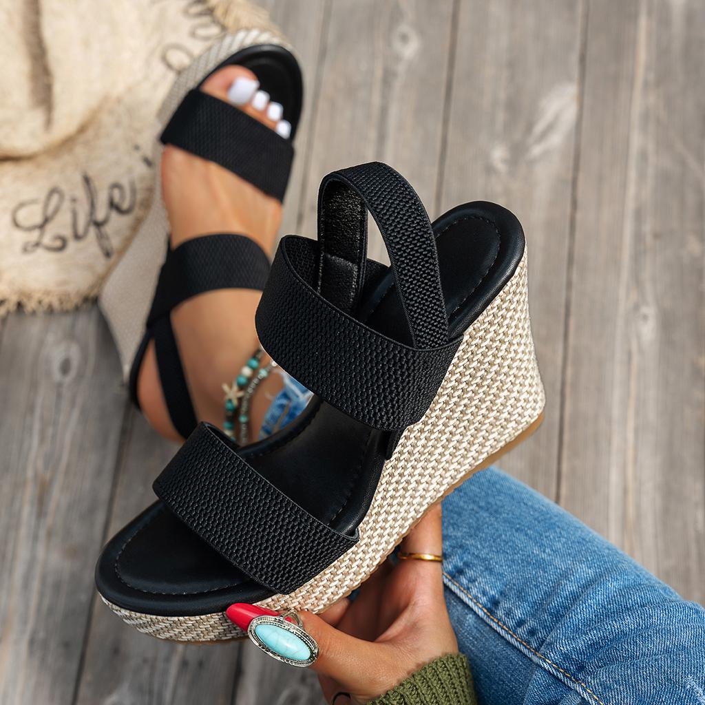 Fashion Summer Women Wedges Sandals 2025 New Slip on High Heels Sandals Plus Size Platform Shoes Woman Fashion Outdoor Designer Sandals