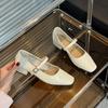 Fashion Mary Jane Single Shoes Thick Heel Shoes Elegant Classic Retro Square Toe Comfortable Soft Shallow Cut Low Heel Women's Shoes