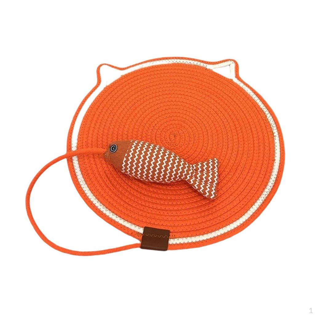 Cat Scratch Mat Floor Scratching Pad with Fishy Ball Horizontal for Carpet