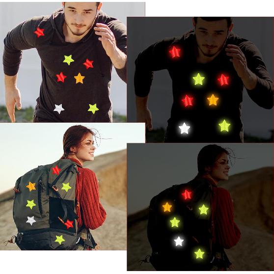 40Pcs Star Shape Reflective Stickers, Warning Safety Reflector Stickers for Kids, Waterproof Safety Helmet Stickers for Vehicles, Bicycles,