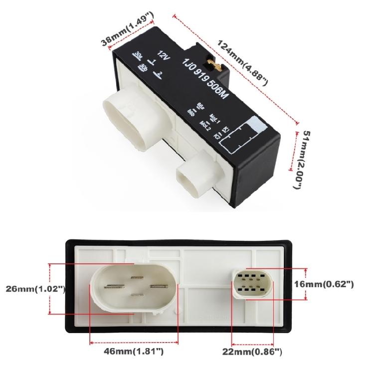 1J0919506M Cooling Fan Control Switch Relays for Golf Radiator Control Modules