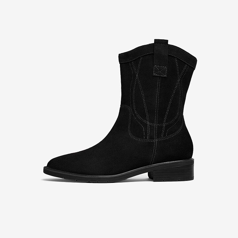 Bata Women s Western Retro Mid-Calf Boots EU 37 черный с флисовой подкладкой