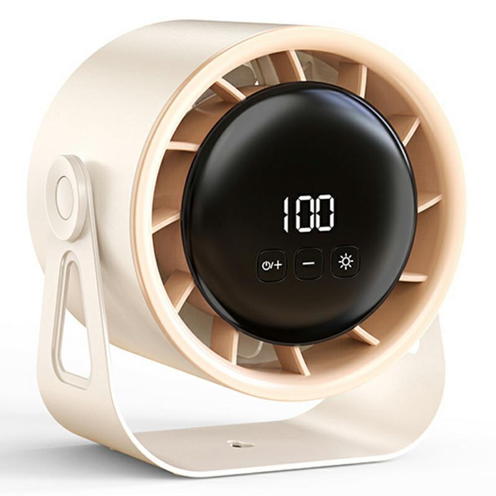 

100 Speeds Adjustable Desk Fan Digital Display Wall Mounted Fan with Ambient Light ( CE Certified ) White