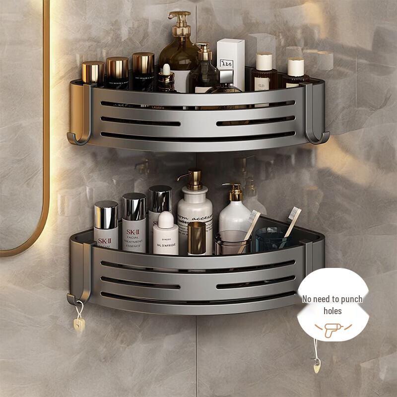 Muya Adhesive Wall-Mounted Bathroom Corner Shelf