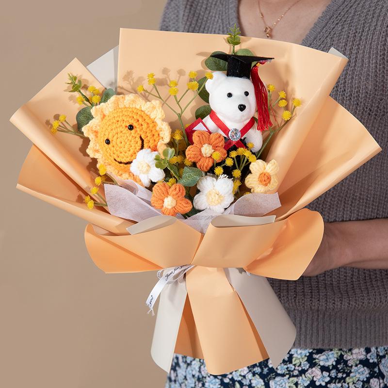 Sunflower Knitted Wool Bouquet - Teacher's Day & Graduation Gift for Students & Adults