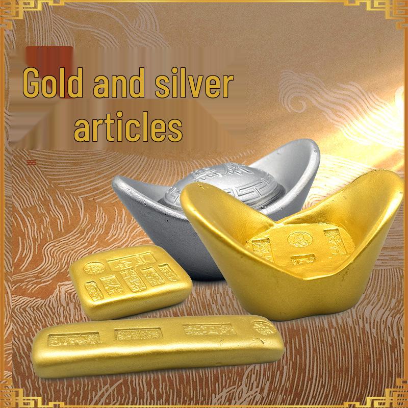 

Ancient Chinese Gold & Silver Ingot Ornaments: Currency Simulation Toys for Children