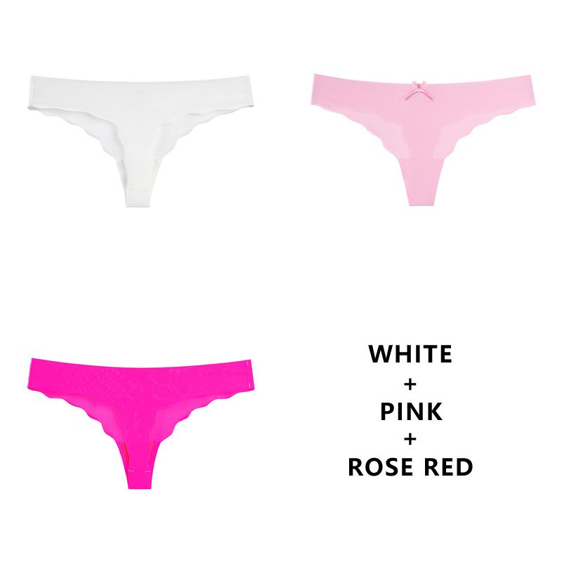 3PCS/Lot Seamless Panty Set Underwear T-back Female Comfort Intimates Fashion Ladies Low-Rise Briefs Panties Women Sexy Lingerie