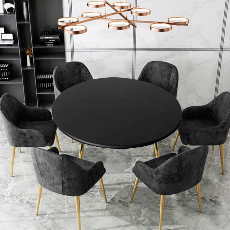 Kulatý napínací ubrus 60-130cm Vodotěsný chránič stolu Elastický