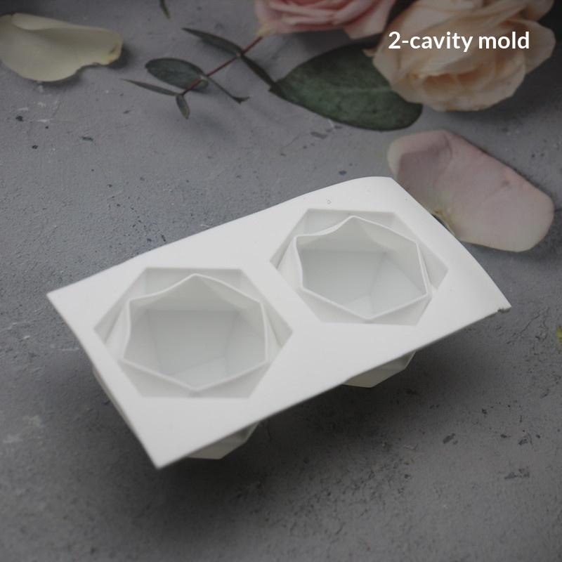 8 Cavity Diamond Polygonal Silicone Cake Mold French Dessert Mousse Pastry Tray Candle Mould Muffin Sweety Baking Tools