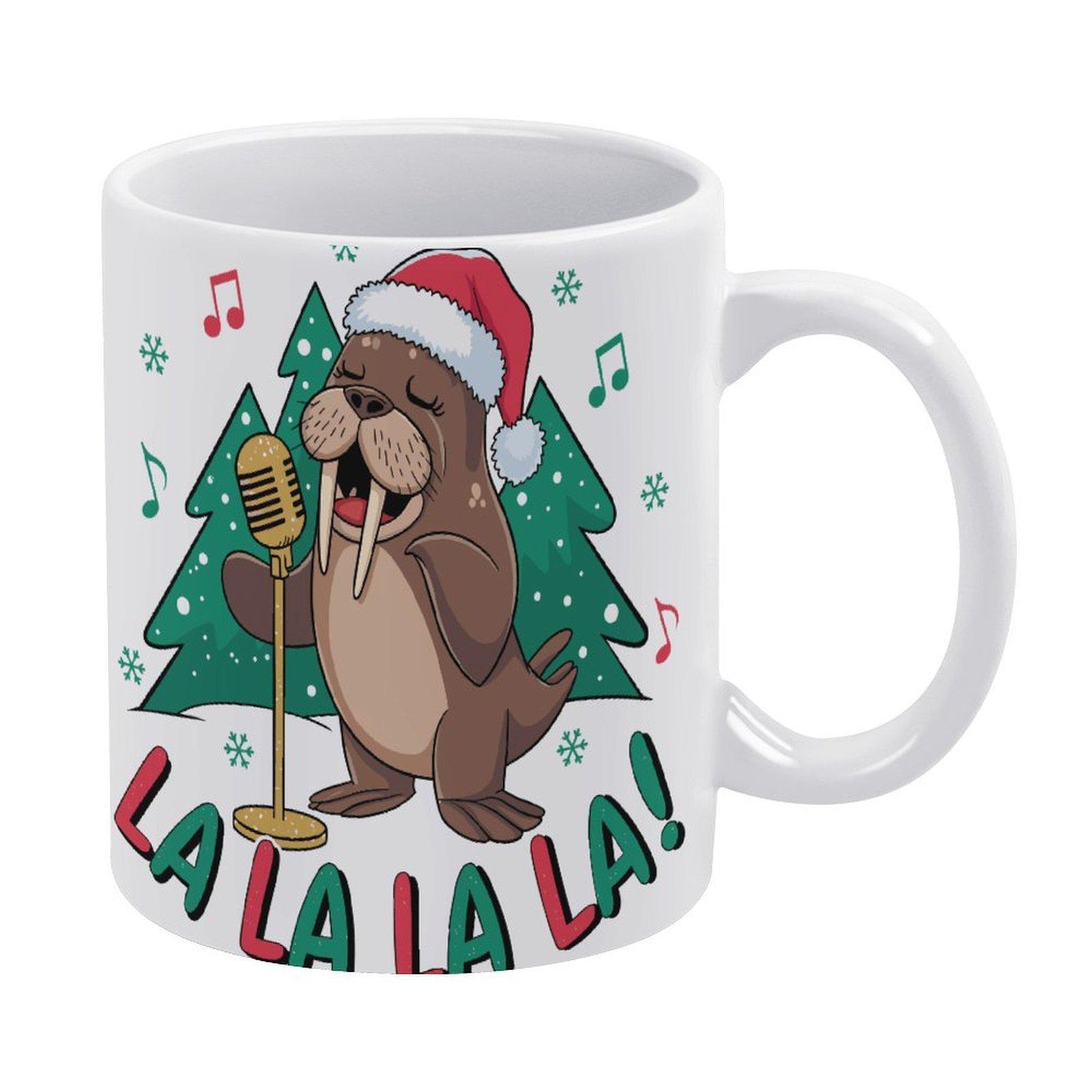 

1pc 11oz blank ceramic mug, double-sided printed tea coffee cup, glossy look, durable wall thickness, classic white mug for daily beverages белый