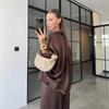 Grenzüberschreitende europäische und amerikanische Damenbekleidung Amazon Reverskragen Langarm-Strickjacke Hemd Lässige Hosen Pendler Mode Anzug
