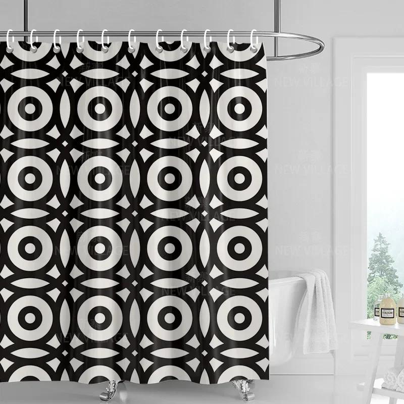 Decorazione casa tende da doccia bagno tessuto tenda impermeabile Soggiorno Moderno Nordico Moderno motivo geometrico semplice