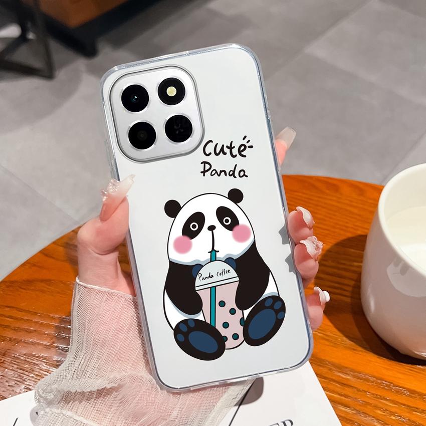 Odpowiednie Dla Huawei Honor X8a X7a X8c X6c 400 Pro Pokrowiec Etui Słodkie Wzory Pandy Przezroczysty Ultracienki Silikonowy Antypoślizgowy Shell Dla Huawei Torby na Telefon