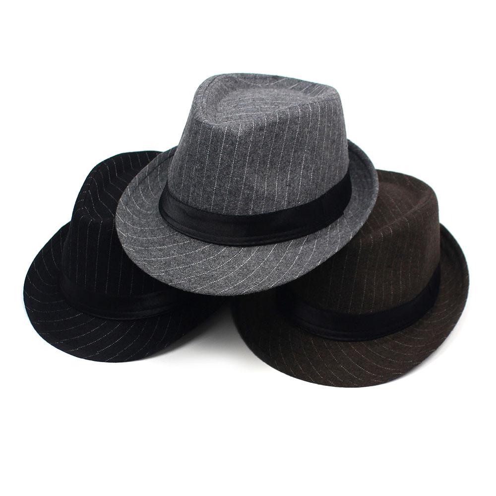 Oblique Striped Top Hat Spring and Autumn Casual Versatile Jazz Hat Small Brim Hat Men's Summer Sun Hat Sun Hat