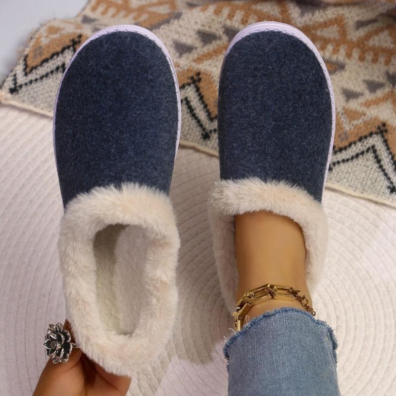 Mao Mao Snow Boots Women's Winter New Thick-soled Short Tube Thickened One Pedal Lazy Light Cotton Shoes