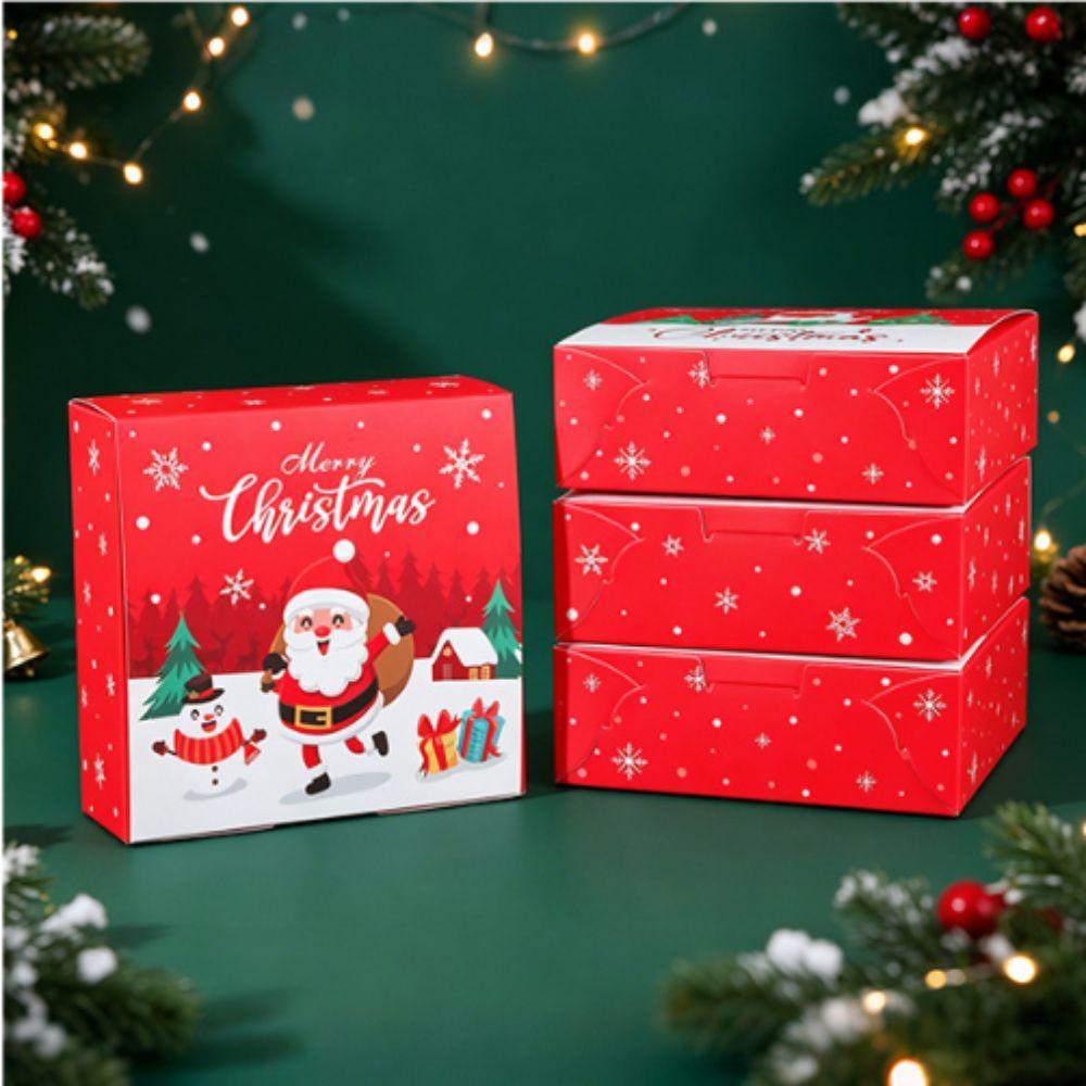 5pcs Decorative Paper Favor Box Christmas Party Favor Box New Paper Gift Box  For Christmas