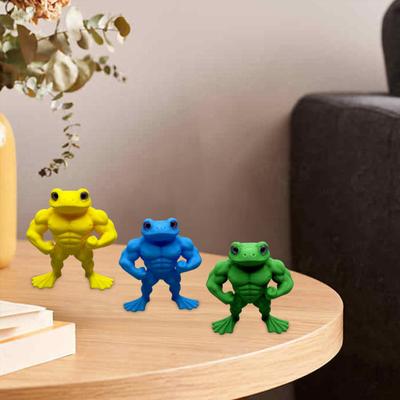 3D-gedruckte Muskel-Frosch-Statue PLA Stehende Frosch-Figur Heim-Büro-Schreibtischdekoration Ornament Geschenk für Fitness-Enthusiasten