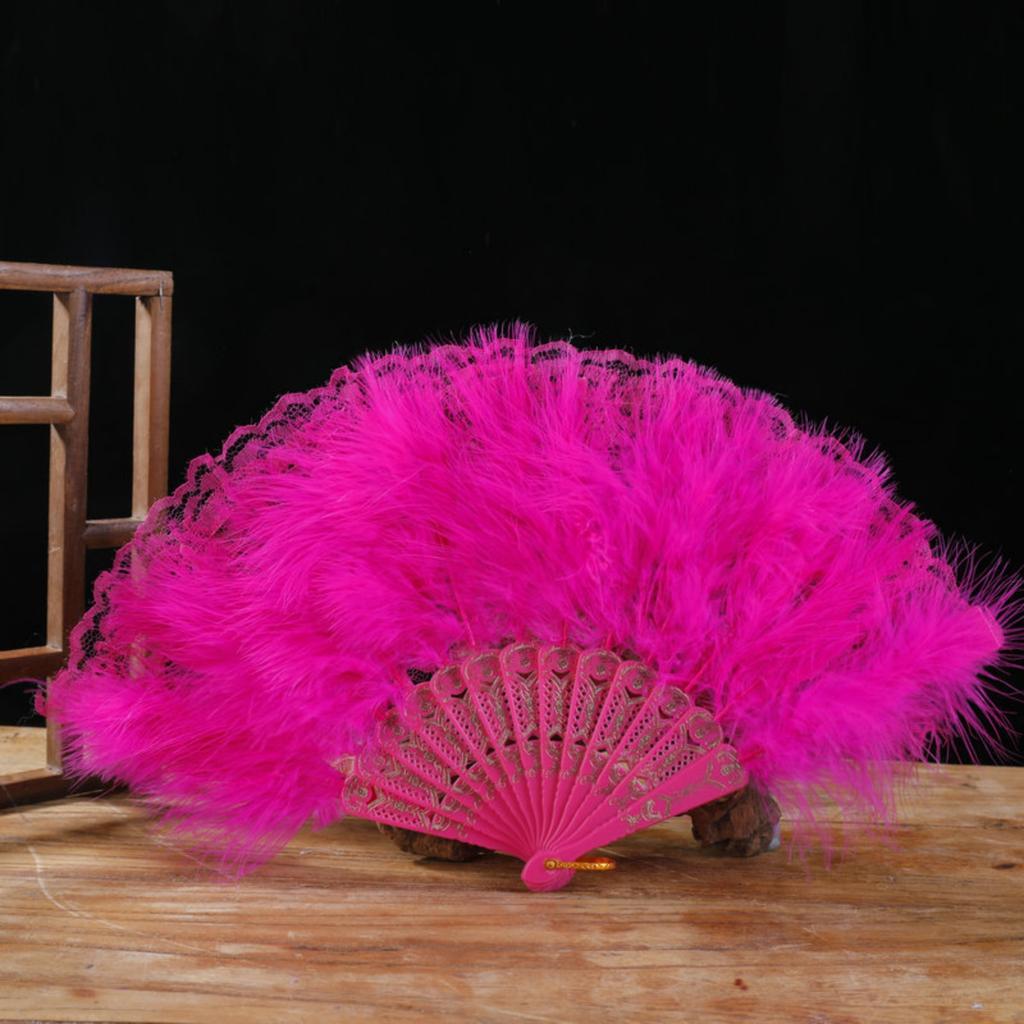 Damen Federfächer Vintage 1920er Jahre Stil Flapper Faltbarer Handfächer Spitzenfächer für Hochzeit und Halloween Cosplay Party