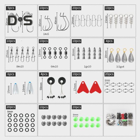 Fishing Hook Connector Set with Storage Case Compact Design Portable Widely Used Bass Trout Fishing Accessories