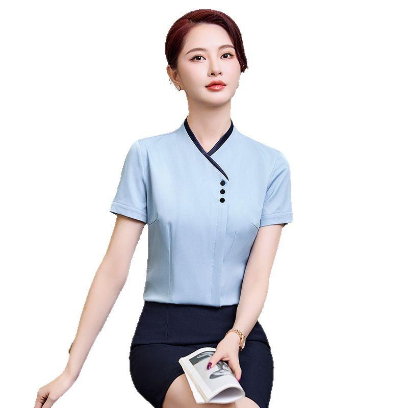 Women's Short Sleeve Professional Work Uniform – Hotel, Flight, and Catering Roles