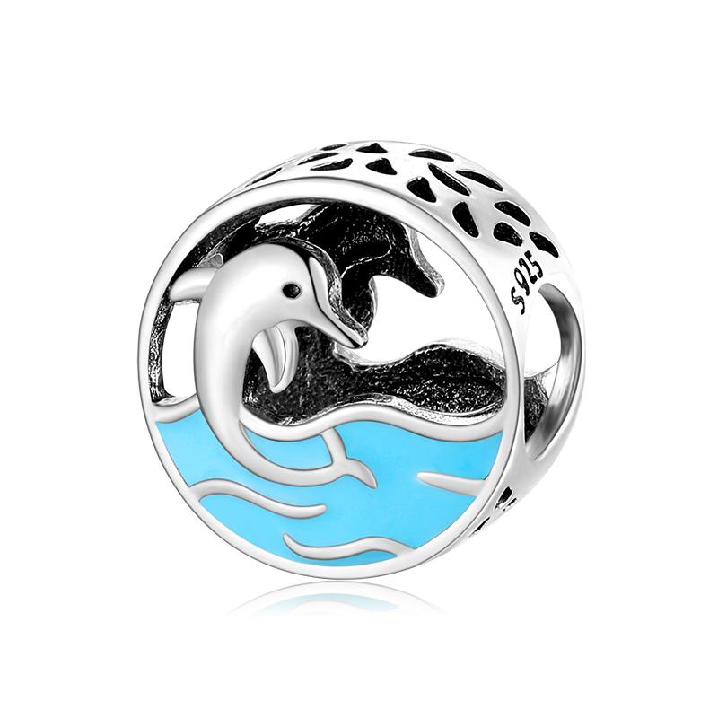 Blue Octopus Lovely Undersea Octopus Shark Dolphin Charms Beads Fit JIUHAO Charm Bangle Bracelets DIY 925 Jewelry Making