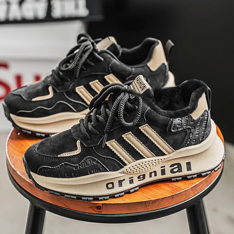 

Новые модные мужские зимние низкие удобные туфли дышащие повседневные кроссовки 44 чёрный