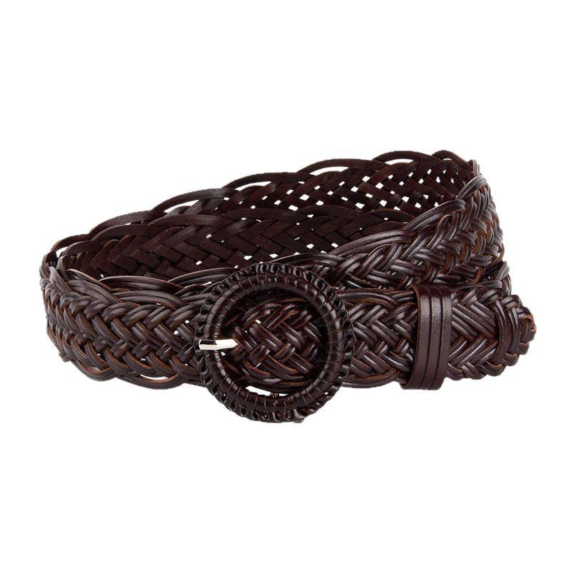 New Piercing-free Braided Belt Women's Decorative Suit Dress Waist-hugging Retro Belt Women's Style