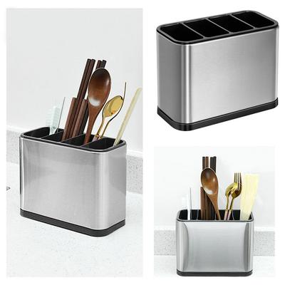 Large Capacity Kitchen Utensil Holder Multifunctional Stainless Steel Kitchen Cutlery Organizer with Removable Divider