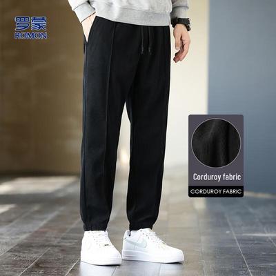 Luomeng Men's Corduroy Casual Jogger Pants