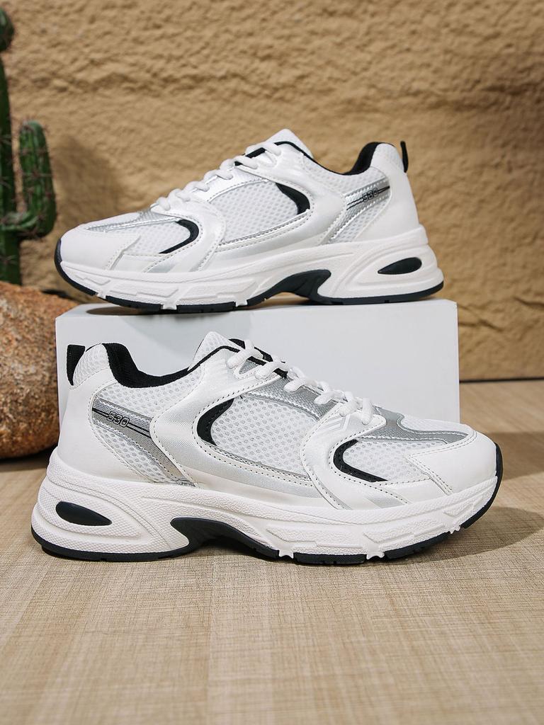 Popular Large-size Casual Couple Sneakers Women's 2025 New Versatile Running Breathable Network Fashion Dad Shoes