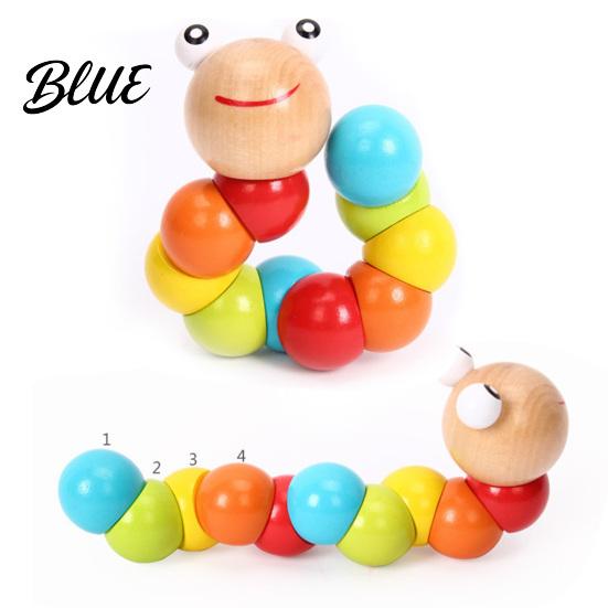 Toddler Caterpillar Toy Kids Wooden Bead Toy Educational Twisting for Fine Motor Skills Number Color Preschool Learning Toddlers Early Development