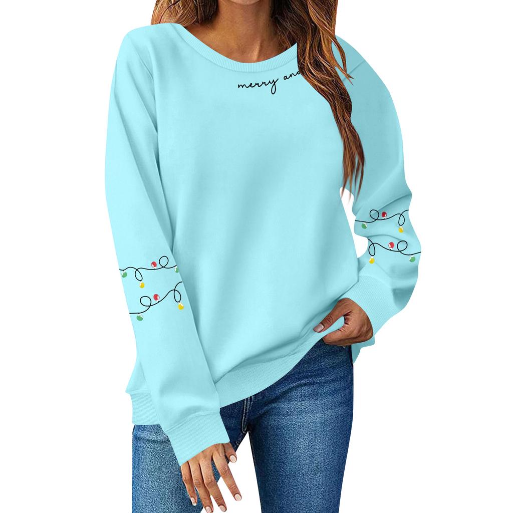 Dámské topy Dámská mikina s dlouhým rukávem Ležérní kulatý výstřih Volný střih Polover Fleecové topy