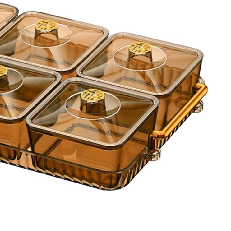 Nonslip Divided Snacks Fruit Tray With Lid Snacks Fruit Tray Removable Snacks Platter Candy Storage Box Easy to Use