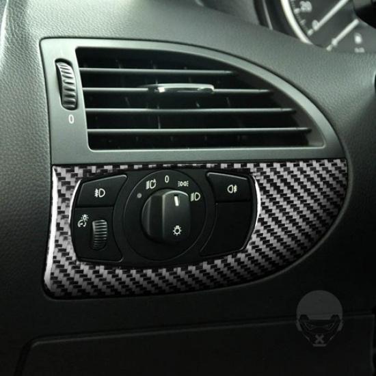 Carbon Fiber Interior Headlight Control Cover Trim For BMW 6Series M6 2004-2010