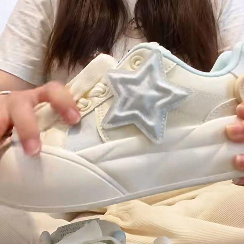 Cute ugly cute big head star bread shoes women's autumn new thick baseplate shoes student versatile round head