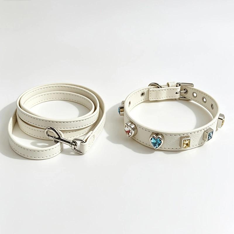 Rhinestone Leather Pet Collars Adjustable Small and Medium Dog Collar Schnauzer Poodle Dachshund Puppy Accesorios Cat Collar