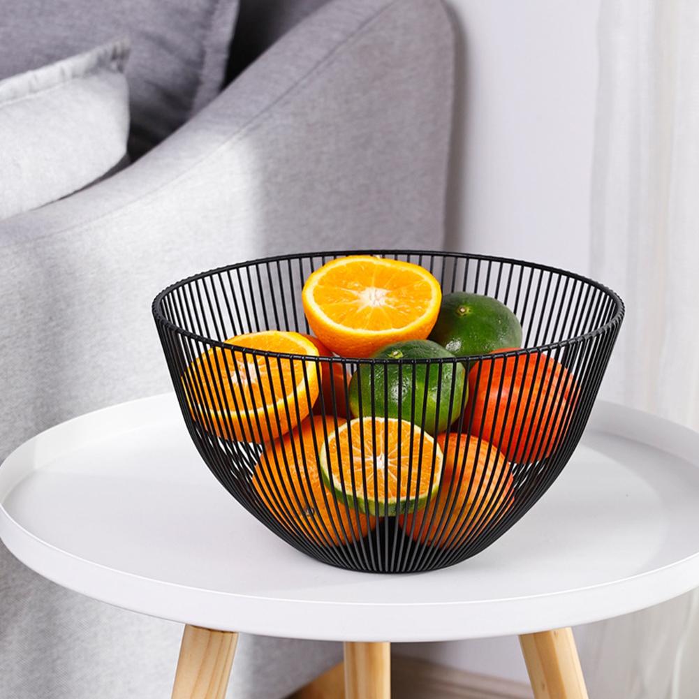 Nordic Style Iron Drain Basket Fruit Bowl for Living Room Kitchen Supplies