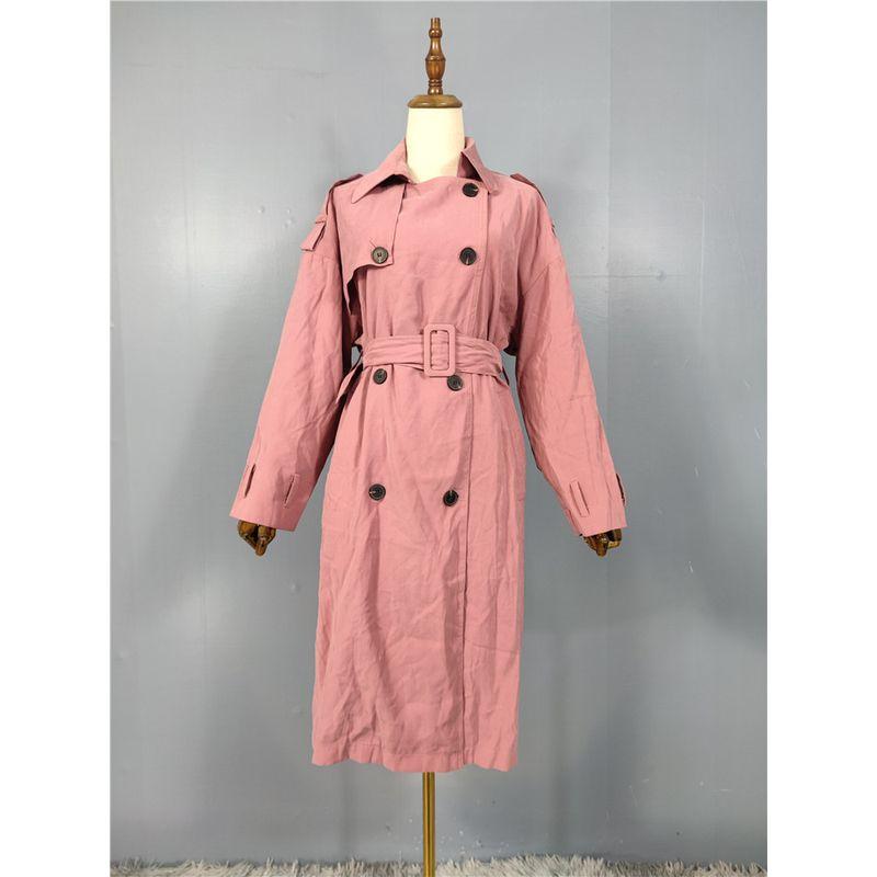 

Экспорт Одиночный M Женская одежда 2025 Осень и Зима Новинка Лиоцелл Большой размер Двубортный Тренч Верхняя одежда с поясом Верхняя одежда Lotus root (without cuff) L