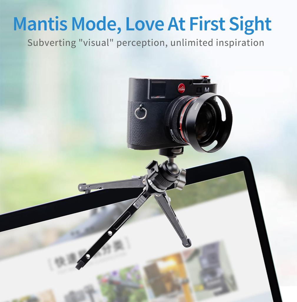 XILETU Mini-Stativ, Metall-Smartphone-Stativ mit Cold Shoe Schwenkneiger, Kamerastativ, Desktop-Selfie-Stativ (XT18SMC22S)