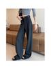 Women's Plus Size Wool Acetate Wide-Leg Pants - Autumn/Winter Thickened Straight-Leg Suit Pants