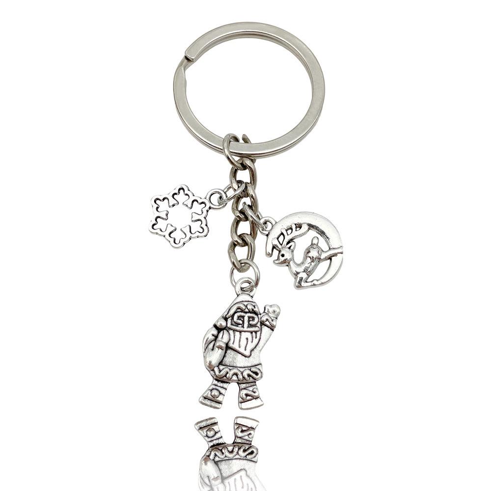 Exquisite Christmas Keychain: Santa, Reindeer, Gift Box, and Bell Ornaments Pendant