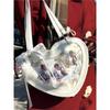 JIAERDI Lolita Transparent White Ita Bag Handbag Women New Heart Leather Crossbody Pain Bag Ladies Sweet Cute Messenger Bag 2025
