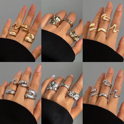 Geometrische Open Ring: Europees-Amerikaans Ontwerp, Niche Lavametaal Stijl, Boogvorm voor Wijsvinger
