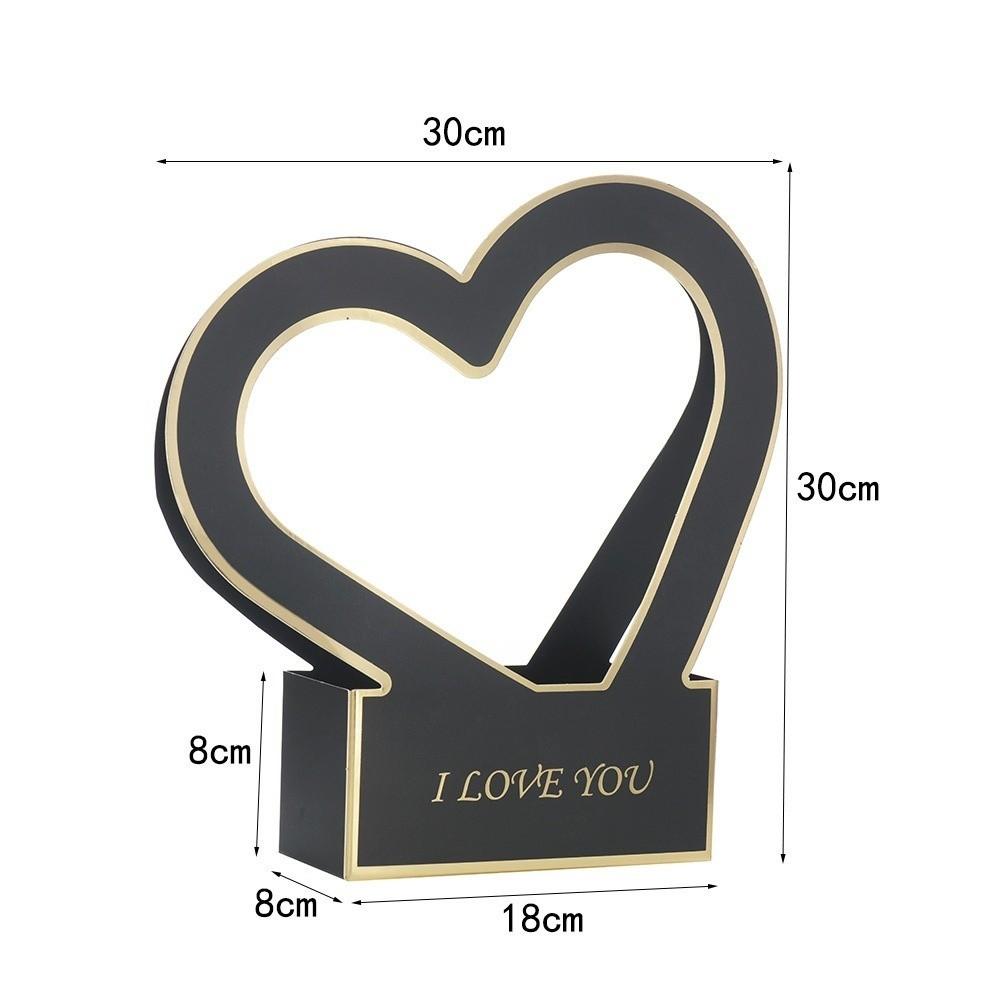 2Pcs Heart-Shaped Flower Wrapping Paper Box Handheld Foldable Portable Bouquet Packaging Box Gift Packing Box