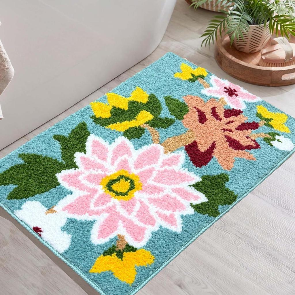 Microfibre 2000 GSM Bath Mat Super Absorbent Anti Skid Door Mats for Home/Bathroom/Bedroom/Kitchen/Floor Mat (Green)