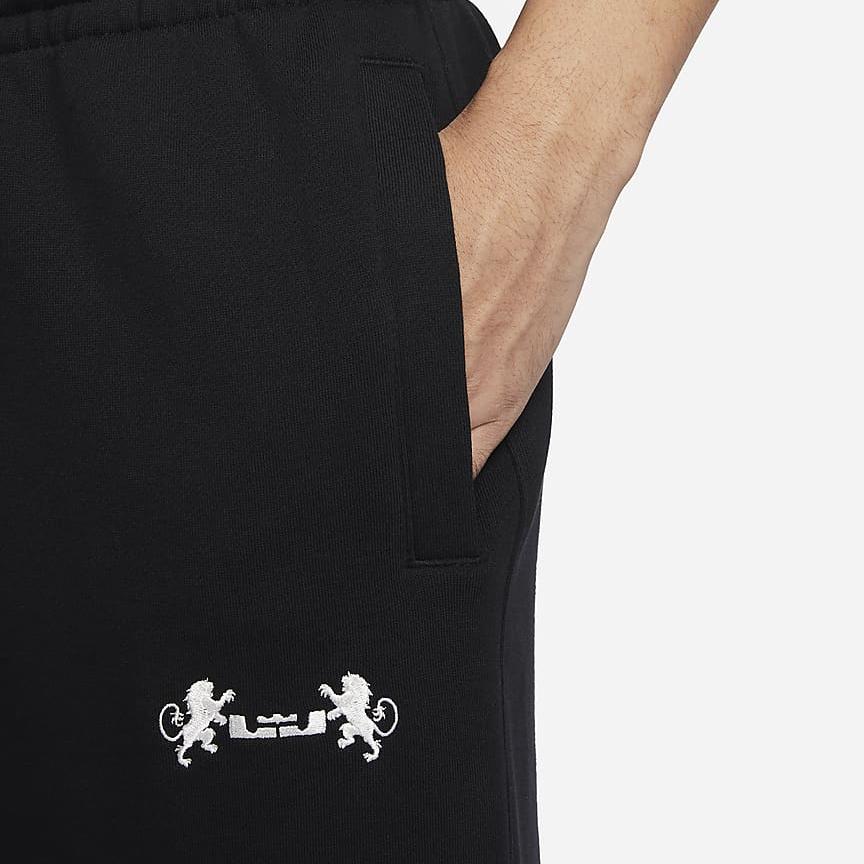 Nike LeBron Einfarbiges Fleecegefüttertes Strick-Sweatpants Herren Unterteile Schwarz FB7128-010