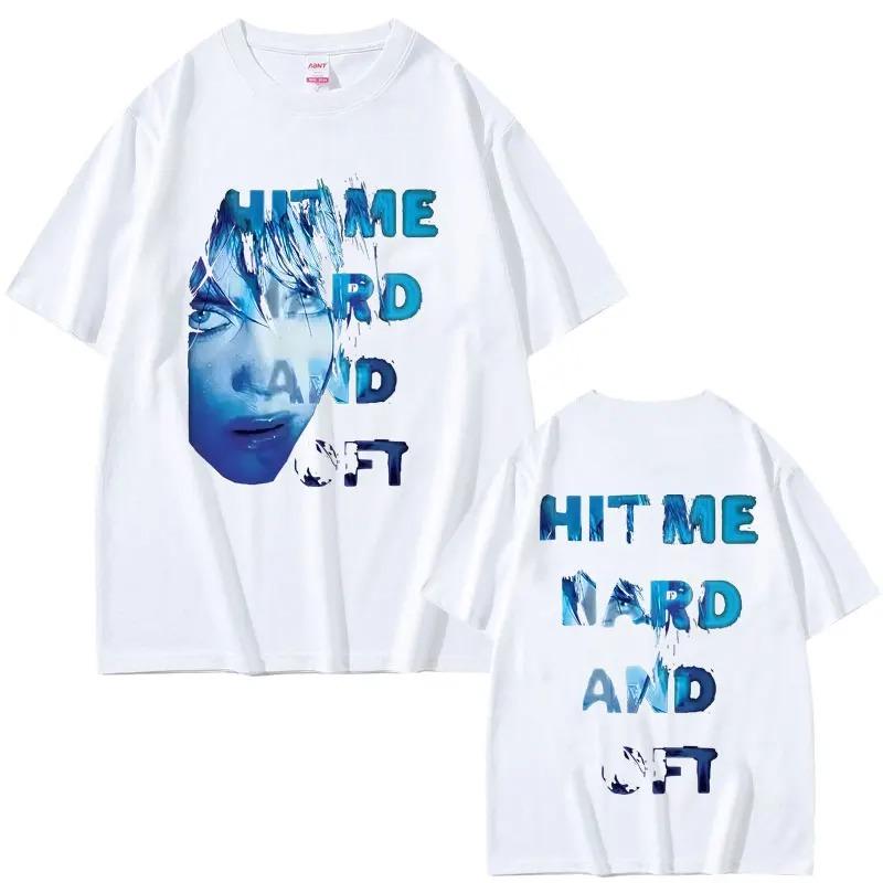 2026 Hit Me Hard and Soft Same Style Face Graphic T-shirt Men Women Fashion Pop Music T Shirts Unisex Cotton Oversized T-shirts