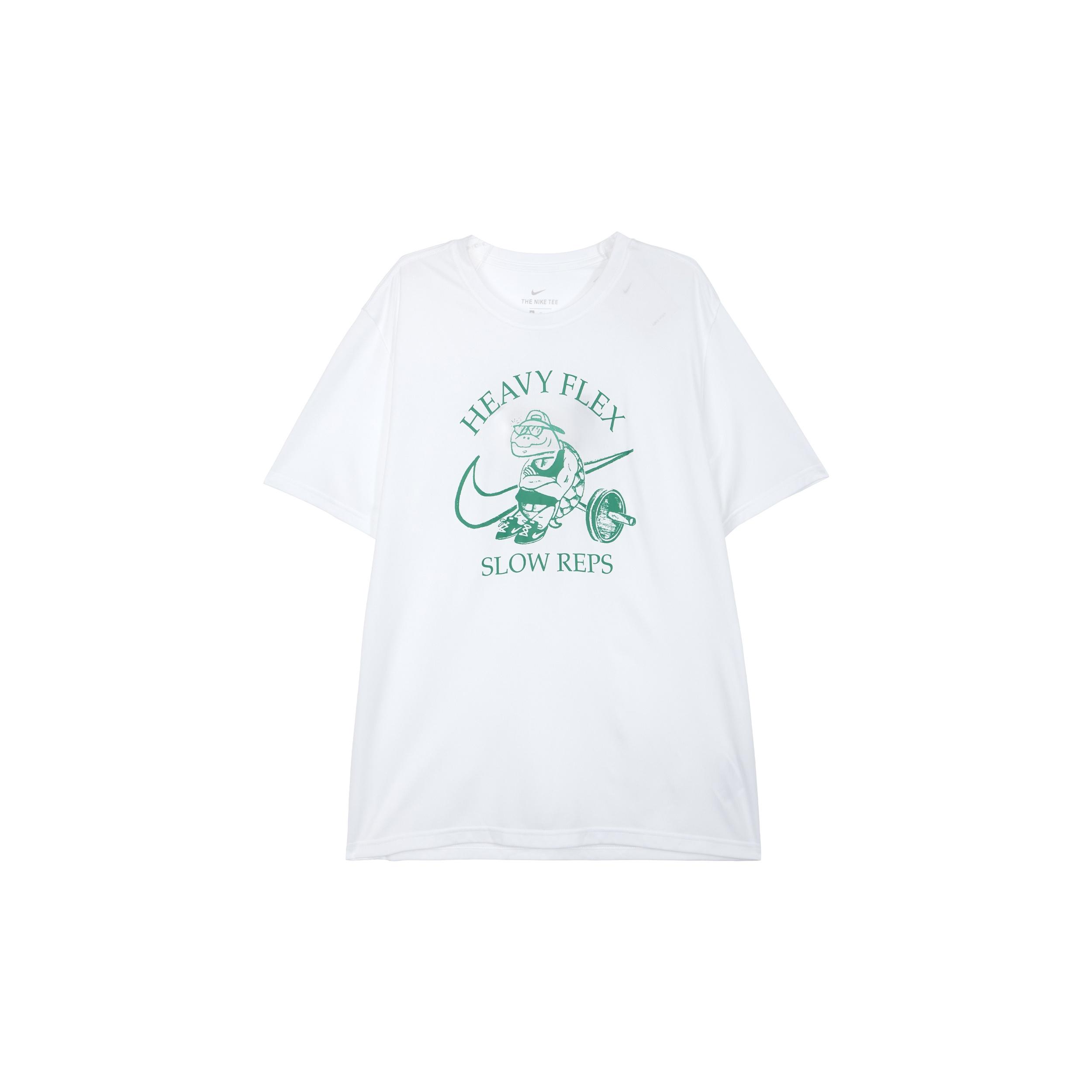 Nike Dri-FIT Cartoon Printing Training Round Neck Short Sleeve White Men s DM6284-100 L